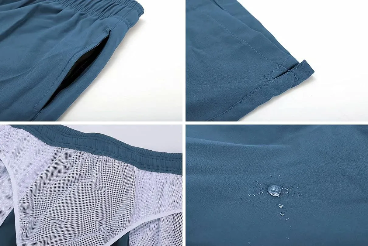 Tyhengta Men's Swim Trunks Quick Dry Beach Shorts with Zipper Pockets and Mesh Lining