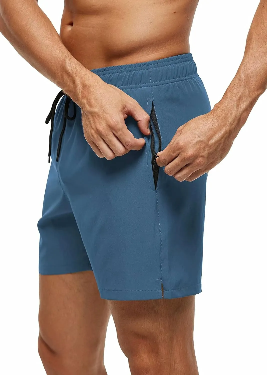Tyhengta Men's Swim Trunks Quick Dry Beach Shorts with Zipper Pockets and Mesh Lining