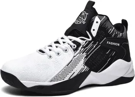 Unisex High Top Lightweight Fly-Weaving Running Jogging Sneakers Basketball Shoes for Youth