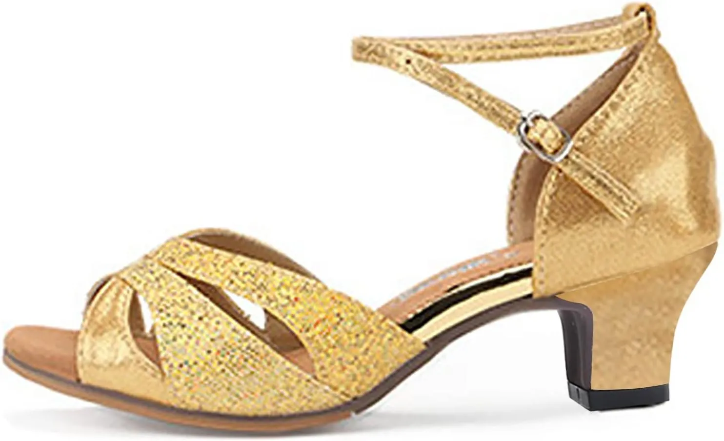 VESNIBA Women's Outdoor Rubber Sole 3.5cm Low Heel Soft Bottom Latin Dance Shoes Style Sandals Women