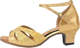 VESNIBA Women's Outdoor Rubber Sole 3.5cm Low Heel Soft Bottom Latin Dance Shoes Style Sandals Women