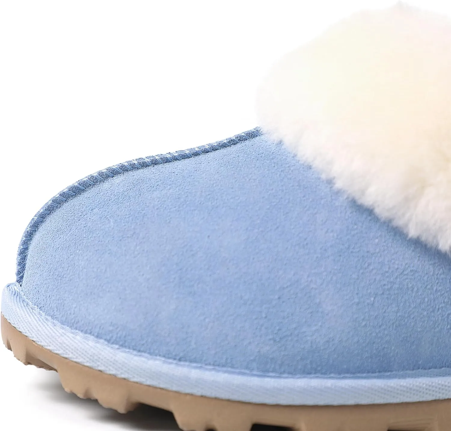 WaySoft Genuine Australian Sheepskin Women Slippers, 100% Shearling Hard Bottom Slippers for Women Indoor and Outdoor Warm Fuzzy Wool Slippers