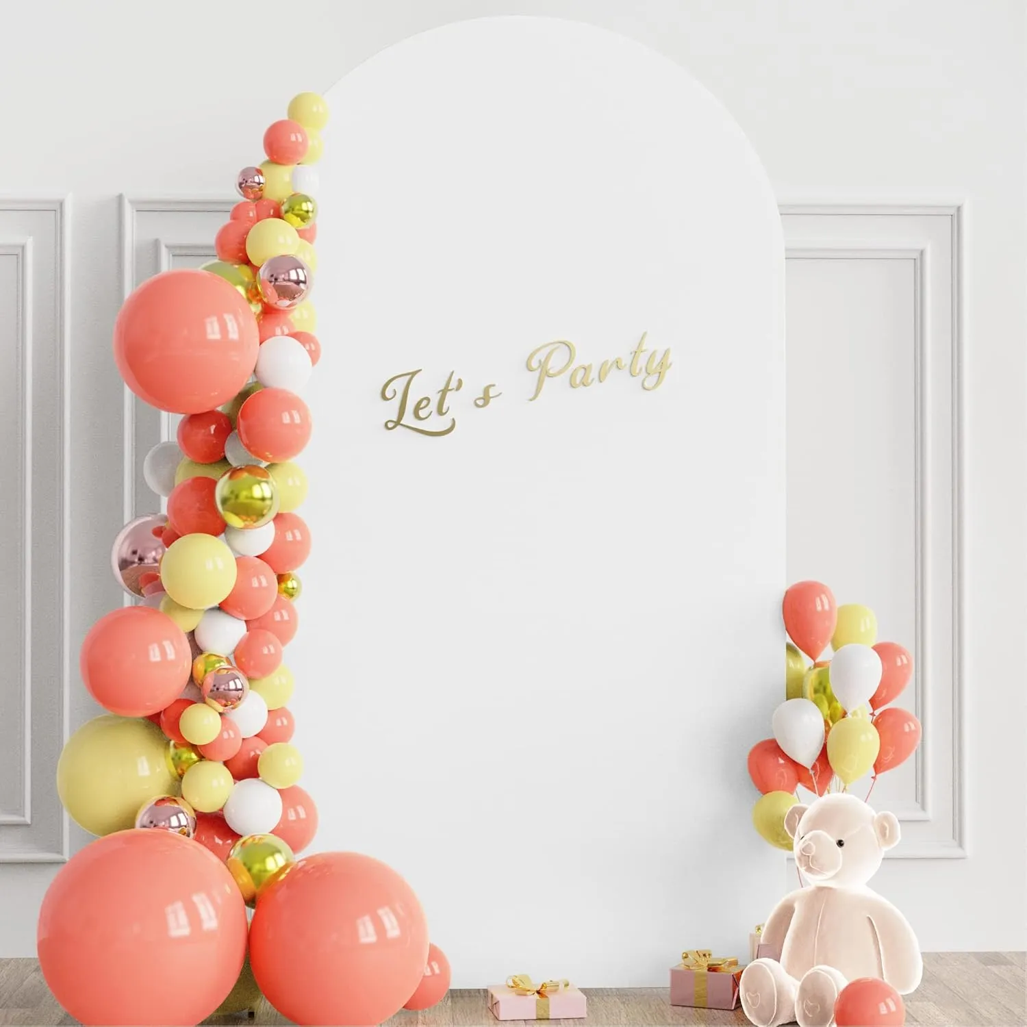 Wokceer 7.2FT Wedding Arch Cover Spandex Fitted Wedding Arch Stand Covers Round Top Chiara Backdrop Cover for Birthday Party Ceremony Banquet Decoration White