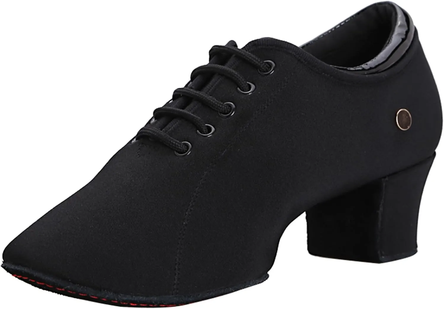 Women's Ballroom Dance Shoes Lace-up Closed Toe Suede Sole Professional Modern Salsa Latin Teaching Practice Performance Dance Shoes,Black,6.5