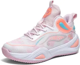 Womens Mens Basketball Shoes Fashion Breathable Athletic Sneakers Lightweight Non Slip Outdoor Sport Volleyball Shoe Pink Size 8
