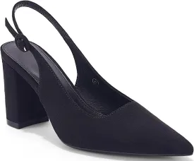 Women's Pointed Toe Block Heel Pumps Slingback Chunky Heel Slip On Work Party Dress Shoes